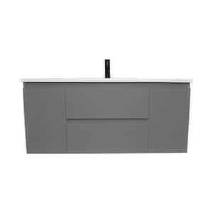 Salt 48 in. W x 20 in. D Bath Vanity in Gray with Acrylic Vanity Top in White with White Basin