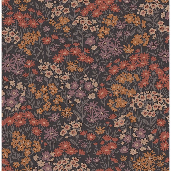 Advantage Orange Ditsy Daisies Wallpaper