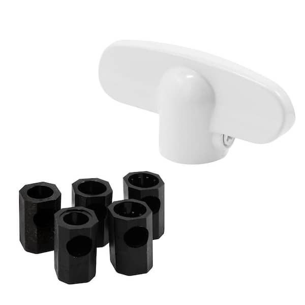 Operator Tee Handle, 1-1/8 in. x 2-3/8 in., Diecast, White, Universal Spline Adaptors