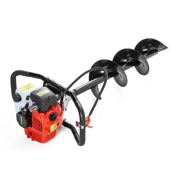 52cc Gas Powered Earth Auger Powerhead Drill 6 & 8-in Bits, Fence Post, Tree Planting, Post Hole Digger, Soil Cultivator