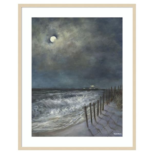 Amanti Art The Beach Fence I by David Swanagin 33 in. W x 41 in. H. Wood Framed Wall Art Print Framed in Brown