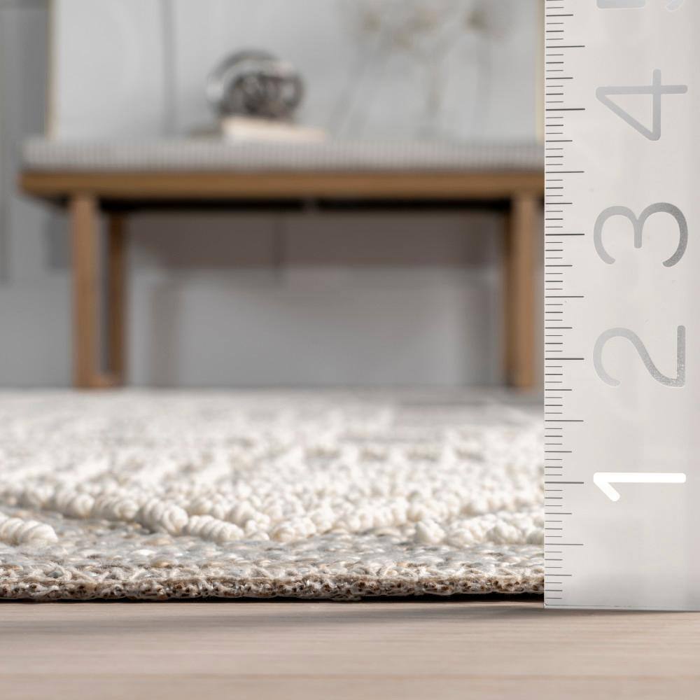 Demetra Beige Geometric Flat Woven Synthetic Area Rug