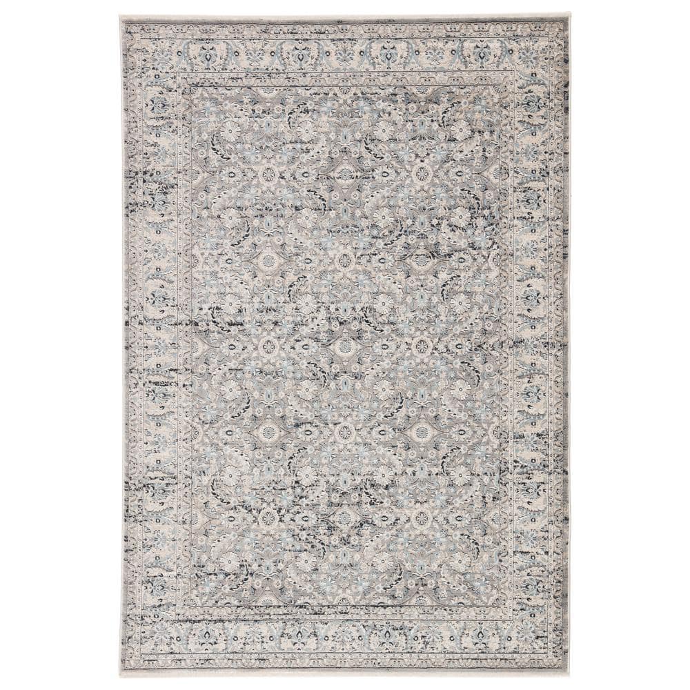Alanah Power Loomed Gray/Blue 2 ft. x 3 ft. Oriental Area Rug