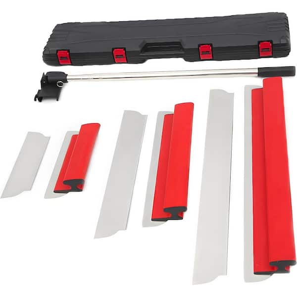12,22,32 Stainless Steel Skimming Blade Set with 35-80 Extension Handle for Drywall Smoothing Construction