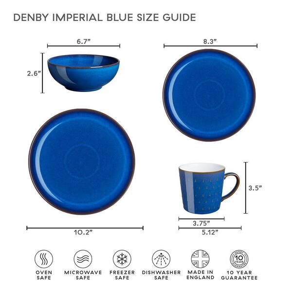 Denby Imperial Blue 12 Pc Coupe Set IMP-12BUK - The Home Depot