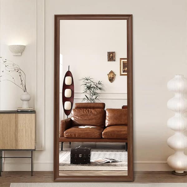 Cesicia Brown Frame 31 in. W x 71 in. H Faux Wood Frame Full