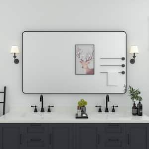 Ruhr 60 in. W x 36 in. H Rectangular Framed Wall Bathroom Vanity Mirror in Black