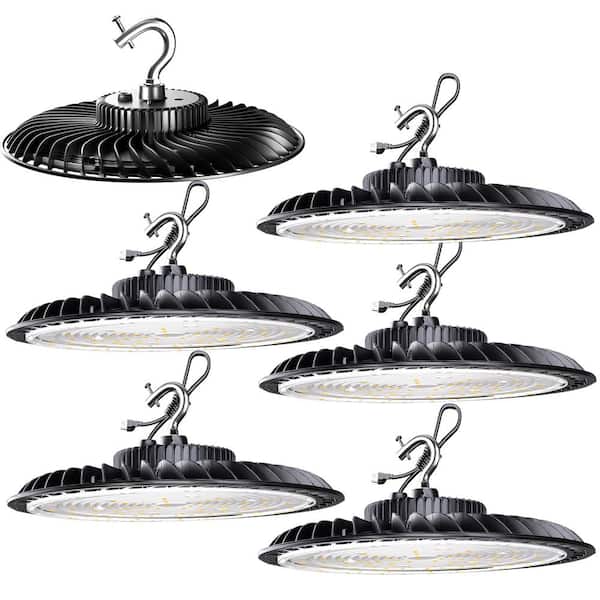 6-Pack of 250-Watts LED High Bay Light 37500LM High Bay LED Shop Lights AC100-277V Commercial Bay Lighting for Warehouse