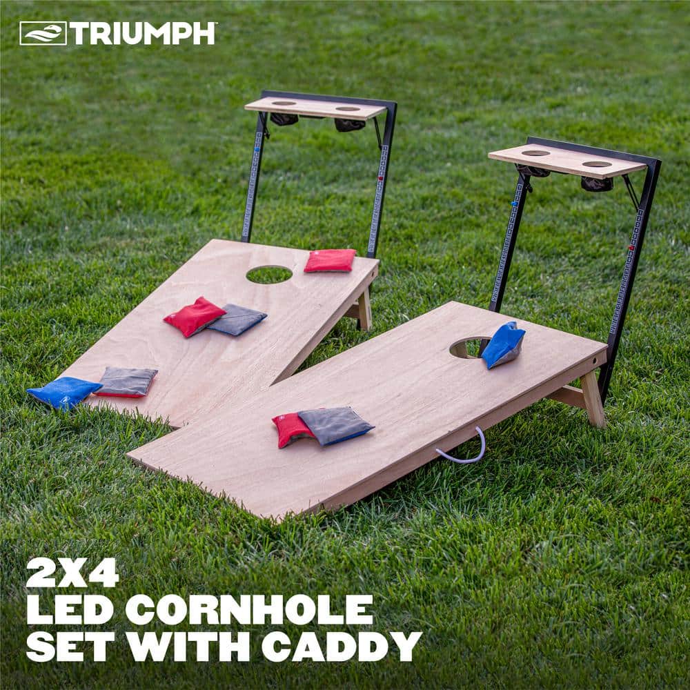Regulation Size Cornhole Set with LED Lights and Caddy
