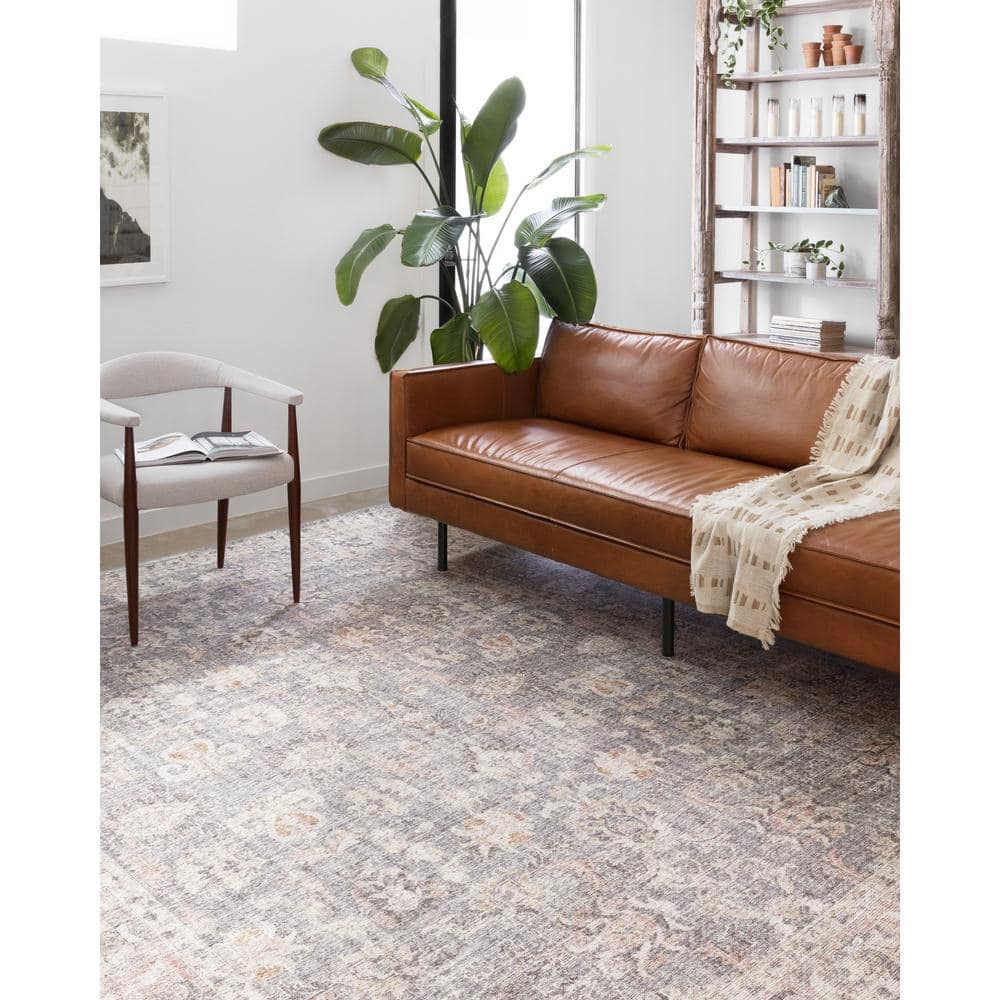 Skye Grey & Apricot 6' x 9' Vintage-Inspired Wool Blend Area Rug