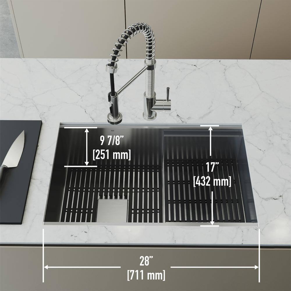 Hampton Stainless Steel 30" Single Bowl Undermount Workstation Sink
