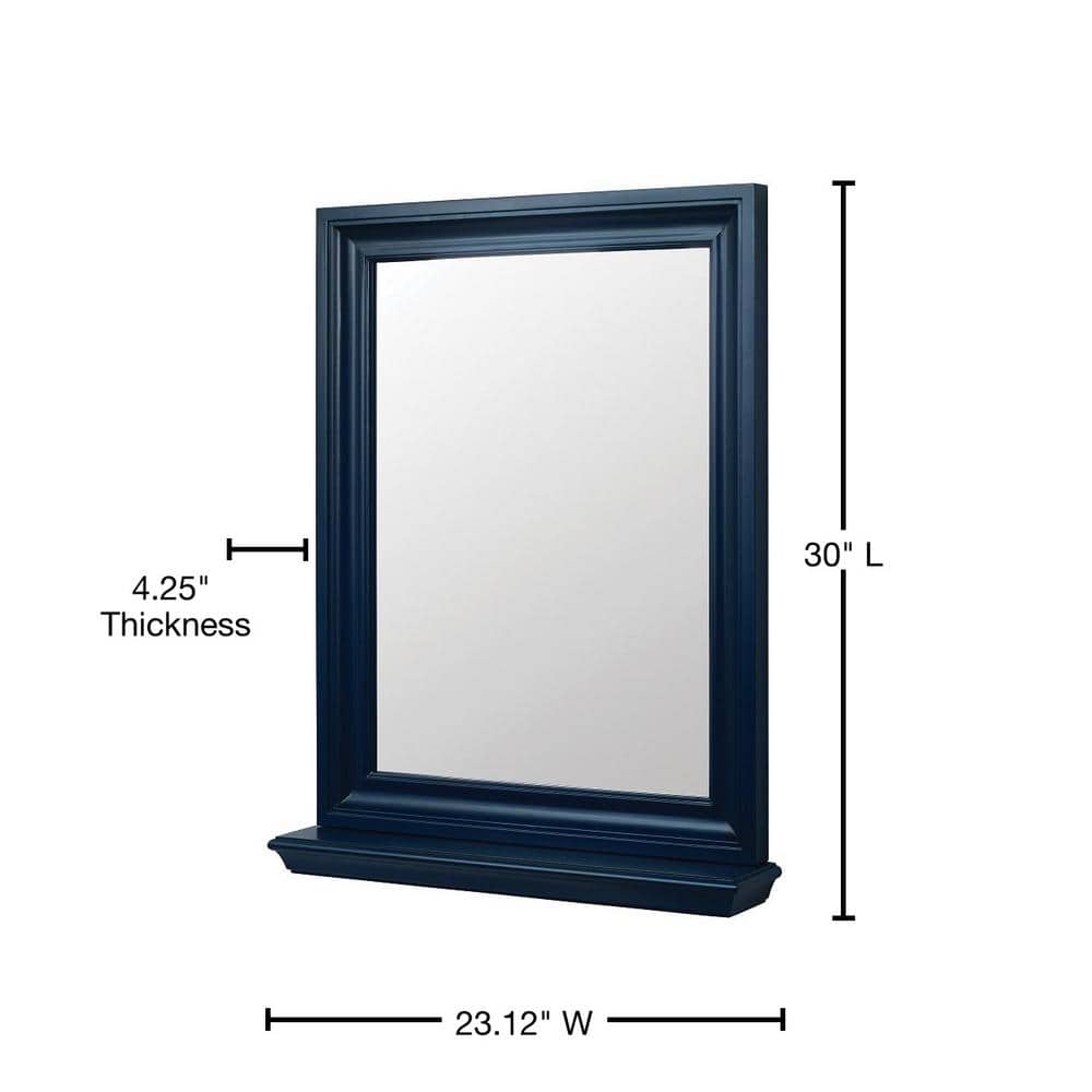 Cherie Royal Blue Rectangular Wood Bathroom Vanity Mirror