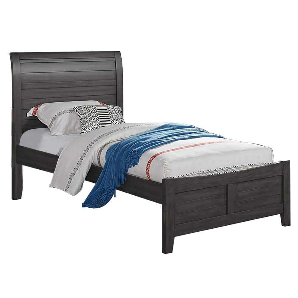Moises Gray Wood Frame Twin Platform Bed