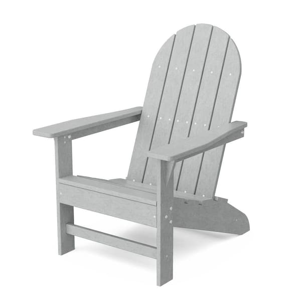 Wildridge Freedom Light Gray HDPE Plastic Traditional Outdoor Adirondack Chair