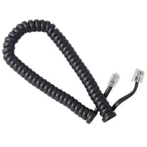 7 ft. Uncoiled/1.33 ft. Coiled Telephone Handset Cord with RJ9 (4P4C) Connectors, Black (5-Pack)