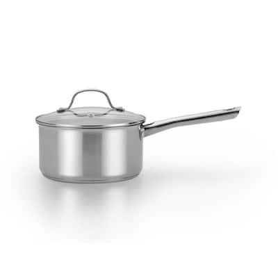 3 qt. Stainless Steel Sauce Pan in Silver with Vented Glass Lid