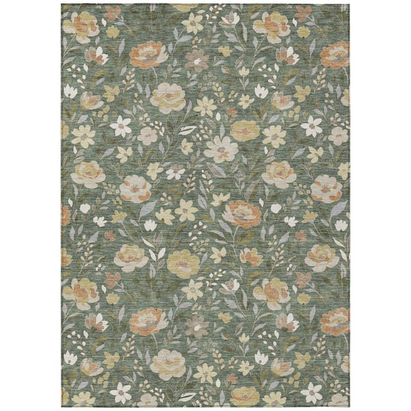 Chantille Machine Washable Indoor/Outdoor Abstract ACN2438 Basil 3 ft. x 5 ft. Area Rug