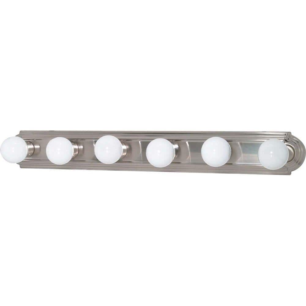 Elegant 36" Nickel Vanity Light Bar with Globe Linear Style