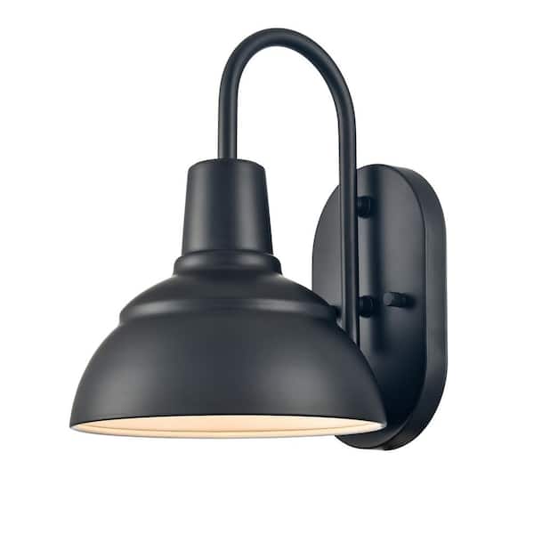 CLAXY Black Indoor/Outdoorv Farmhouse Metal Barn Light for Patio Wall Sconce