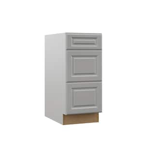 Designer Series Elgin Assembled 15x34.5x23.75 in. Drawer Base Kitchen Cabinet in Heron Gray