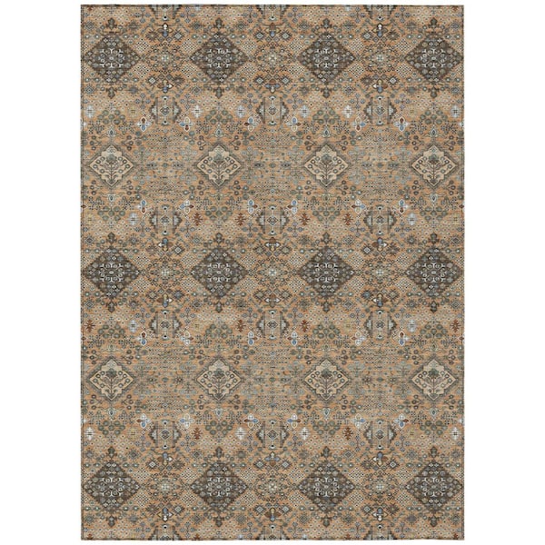 Chantille Machine Washable Indoor/Outdoor Abstract ACN2478 Copper 5 ft. x 7 ft. 6 in. Area Rug