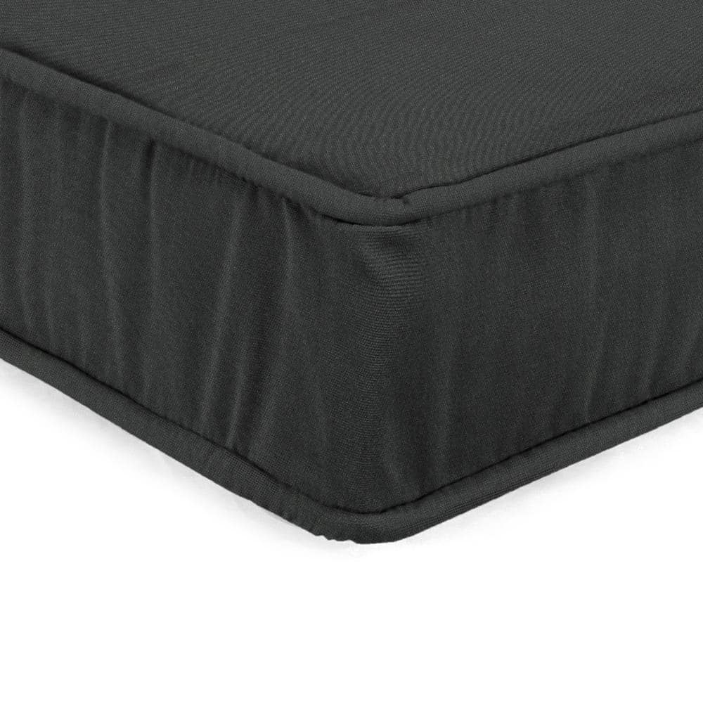 Canvas Charcoal Deep Seat Outdoor Cushion with Ties and Welt