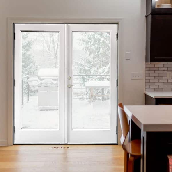 72 in. x 80 in. Fiberglass Smooth White Left-Hand Outswing Hinged Patio Door