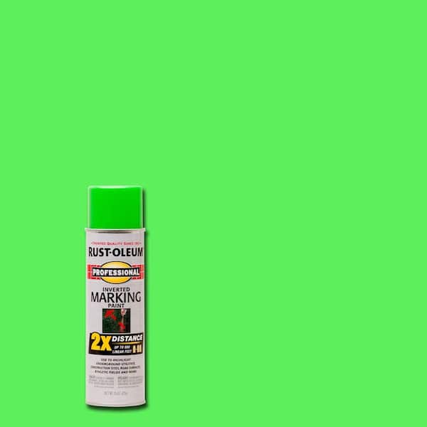 Rust-Oleum Professional 15 oz. Fluorescent Green 2X Distance Inverted Marking Spray Paint (6-Pack)