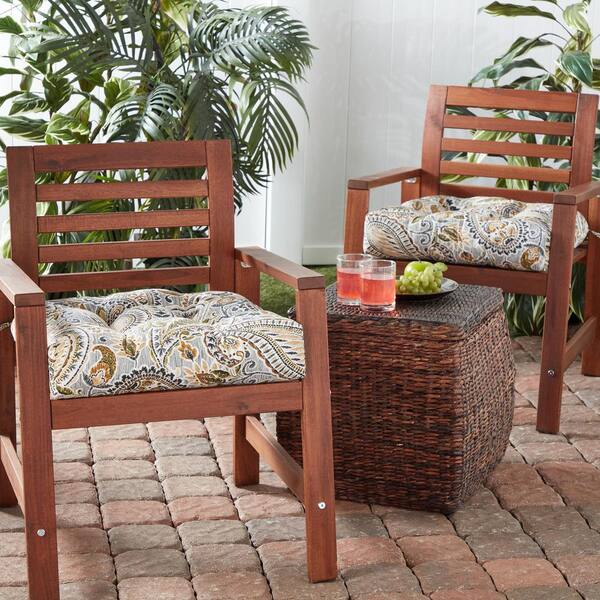 Greendale Home Fashions Arctic Paisley Square Tufted Outdoor Seat