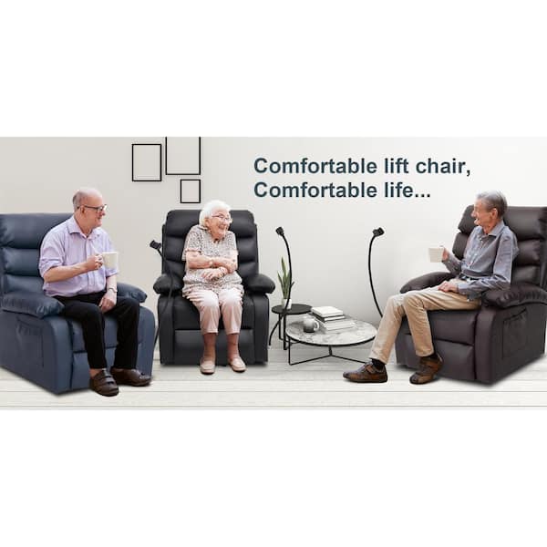 Remote Control Recliners with Lumbar Support Lay Flat Recliner for Seniors  350LB Lift Chairs