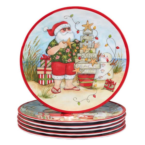 Certified International Santa's Wish Assorted Colors Dinner Plate (Set of 6)