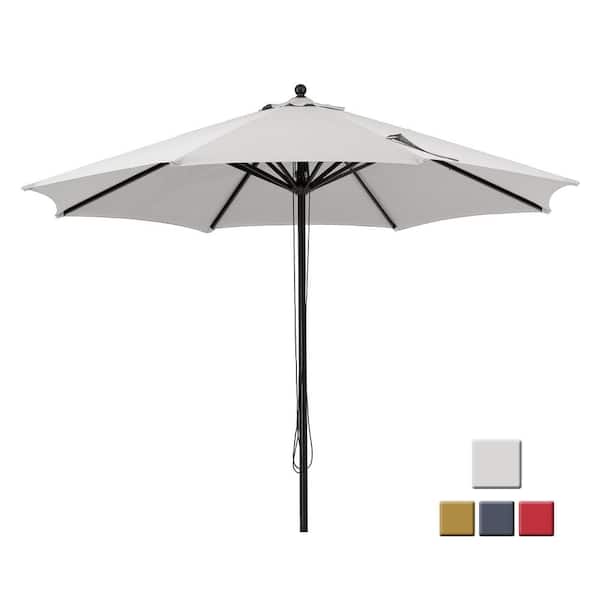 Mondawe Stable 12 ft. Aluminum Market Outdoor Patio Umbrella Table Umbrella  in White without Base 21WF431WH-ED - The Home Depot