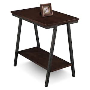 Empiria Collection 24 in. Deep Walnut Bronze Narrow Chairside Table
