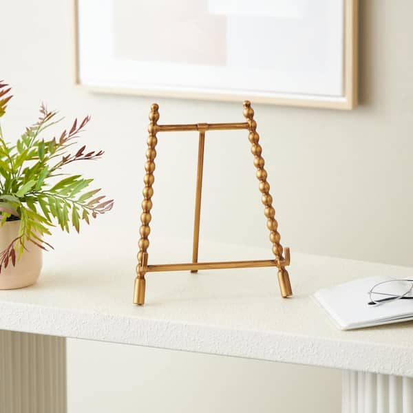 Litton Lane Gold Metal Wide Abstract Easel