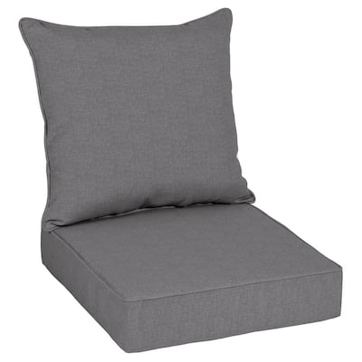 Oak Cliff 24 x 24 Sunbrella Cast Slate Deep Seating Outdoor Lounge Chair Cushion