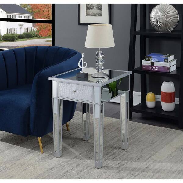 Convenience concepts mirrored end table discount