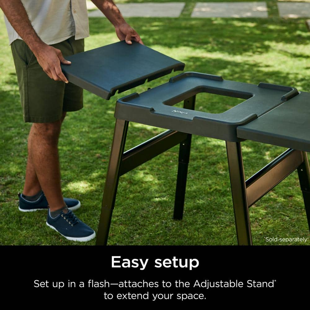 Ninja Black Plastic Grill Side Table with Hooks