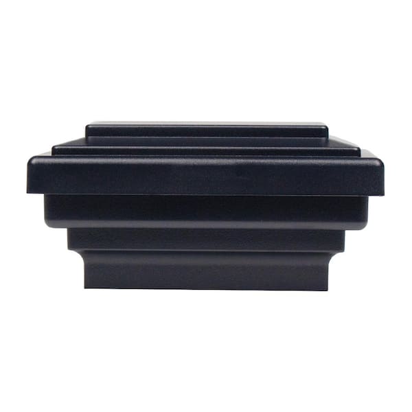 Veranda Wood Fence 4 in. x 4 in. Fits Nominal Size 3.5 in. x 3.5 in. Black Flat Top Plastic Post Cap