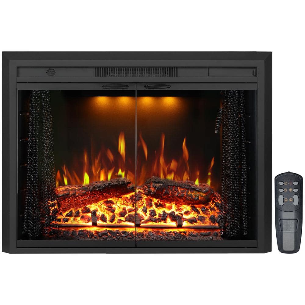 30 in. Electric Fireplace Inserts, 3-Flames And Top Light Color, Fire Crack