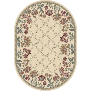 Coughlin Ivory 5 ft. x 8 ft. Oval Indoor Area Rug