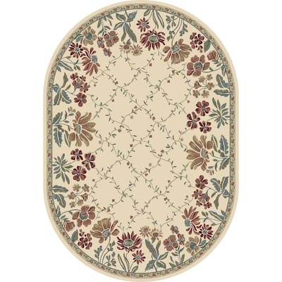 Coughlin Ivory 7 ft. x 10 ft. Indoor Oval Area Rug