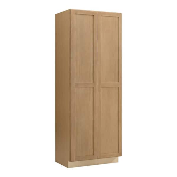 Avondale 36 in. W x 96 in. H x 24 in. D Ready To Assemble Plywood Shaker Wide Pantry Cabinet in White Oak