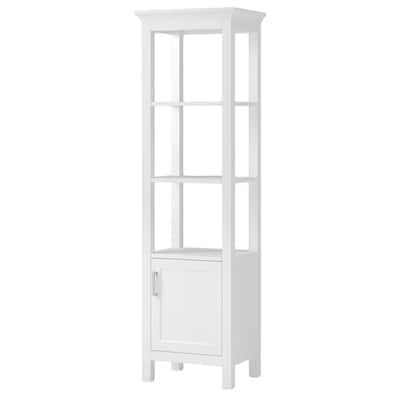 Hollis/Lawson 20 in. W x 15 in. D x 68 in. H White Freestanding Linen Cabinet