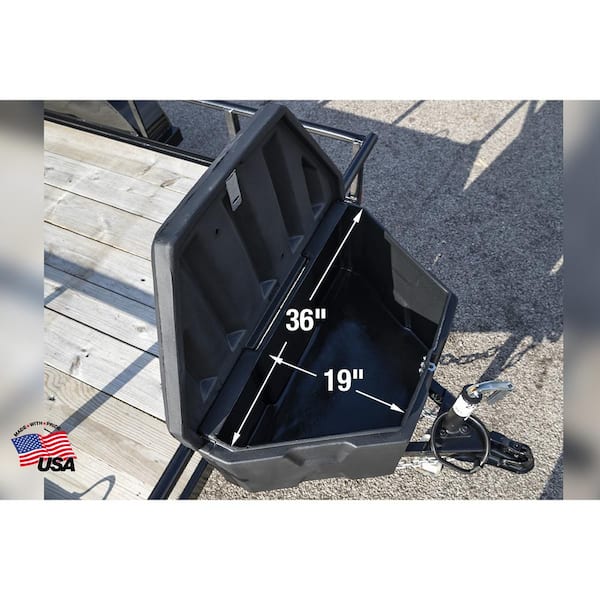 18 in. x 19 in. x 36 in. Matte Black Plastic Trailer Tongue Truck Tool Box 18 in. x 19 in. x 36 in. Matte Black Plastic Trailer Tongue Truck Tool Box