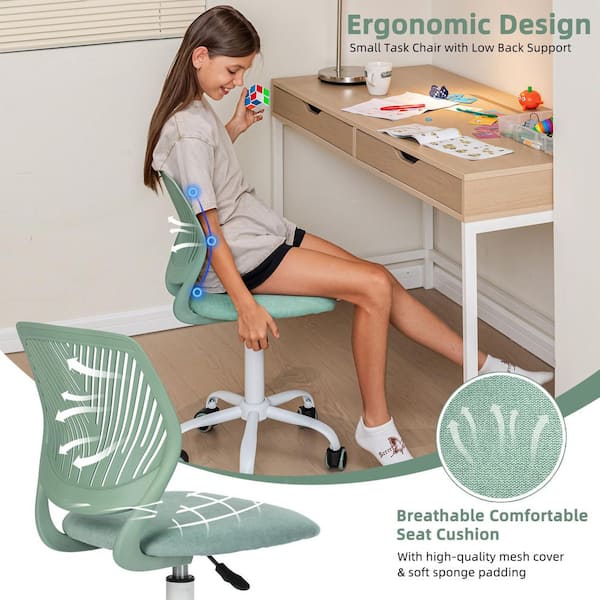 Homy Casa CARNAT Mint Green Ergonomic Kids Desk Chair Adjustable