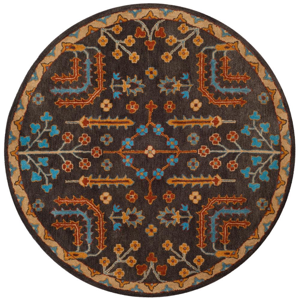 Heritage Charcoal/Multi 6 ft. x 6 ft. Round Border Area Rug price history on PriceWatchPro