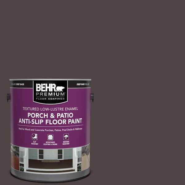 BEHR PREMIUM 1 gal. #N110-7 Black Garnet Textured Low-Lustre Enamel Interior/Exterior Porch and Patio Anti-Slip Floor Paint
