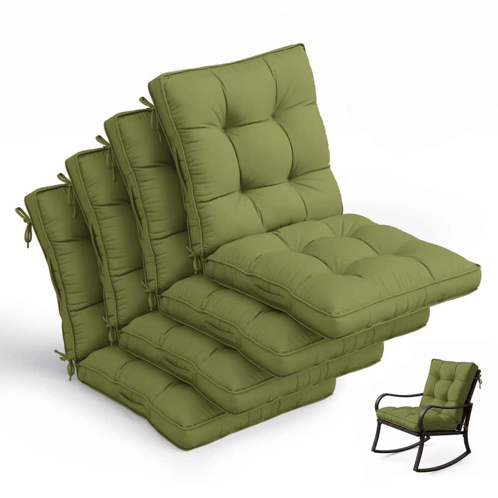 43 x 23 x 6 in. Outdoor Tufted Dining and Rocking Chair Cushion, Waterproof Replacement Seat, Light Green (4-Pack) price history on PriceWatchPro