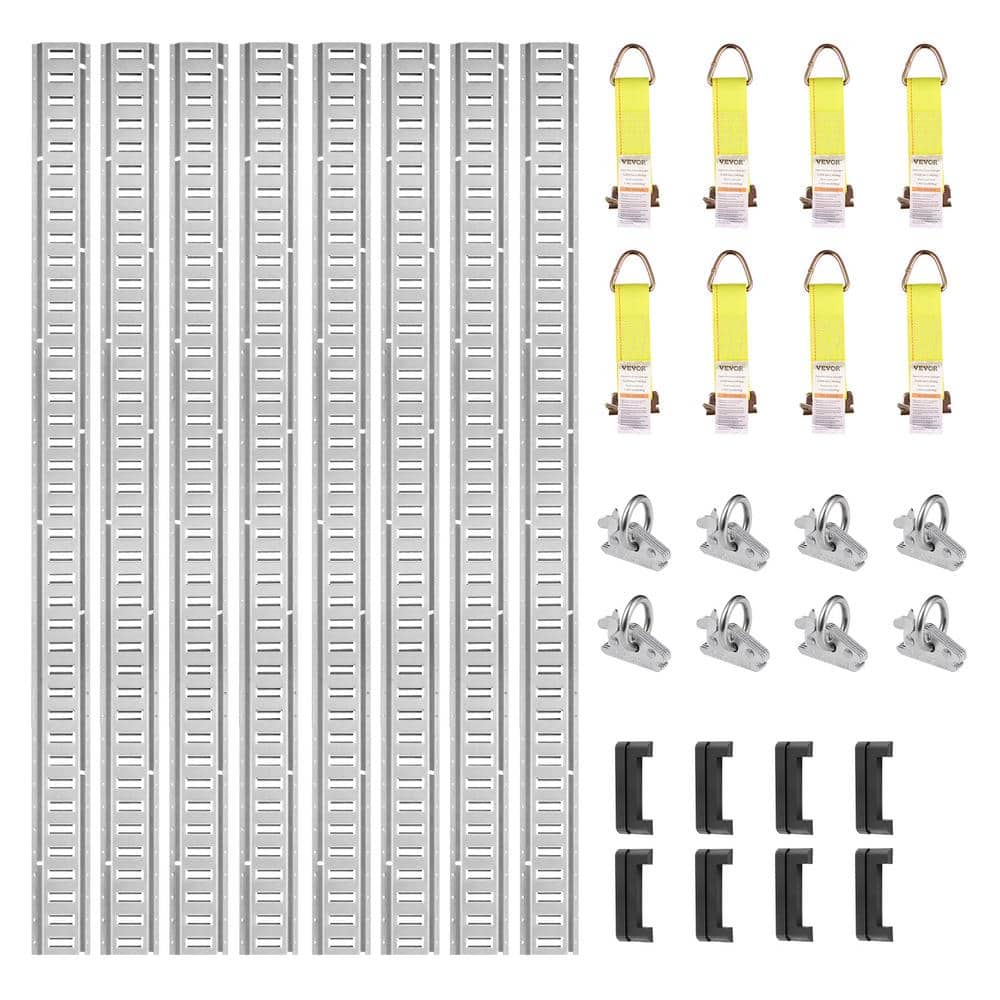 E Track Tie-Down Rail Kit 24 PCS w/5 ft. E-Tracks Set Includes 8 Steel Rails, 8 O-Ring Anchors and 8 Tie-Offs w/D-Ring price history on PriceWatchPro