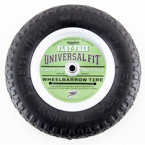 Marathon 14.5 in. Flat Free Universal Wheelbarrow Wheel